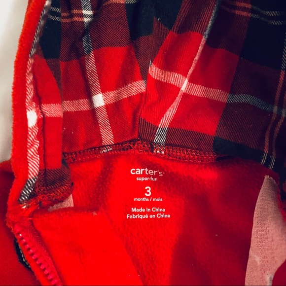 4 For $10.  Carters Baby Fleece Footless  Onesie - Picture 4 of 4